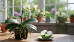 Place this item beside the orchid: flowering begins within days
